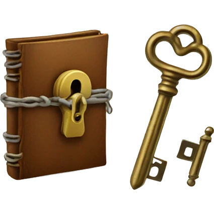 vintage diary with lock and key emoji