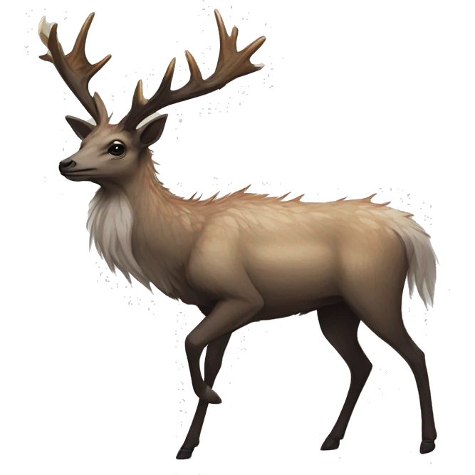 Modern Realistic Rare Fantasy Antlers Vernid-Trico-species by LiLaiRa, full body emoji
