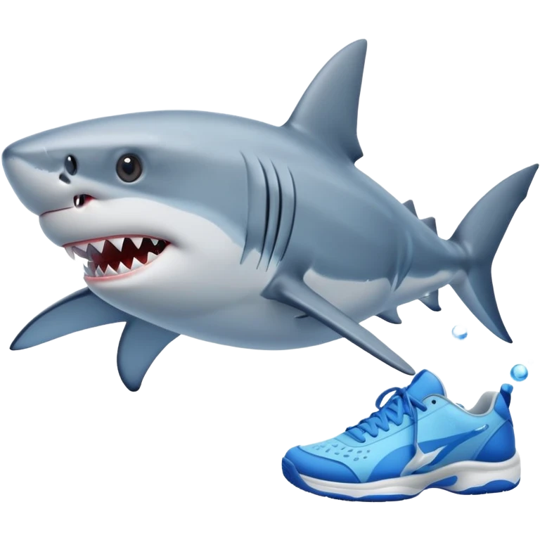shark with blue tenis emoji