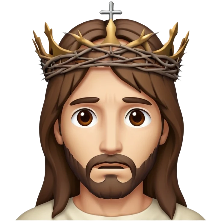 Jesus on the cross with the crown of thorns emoji