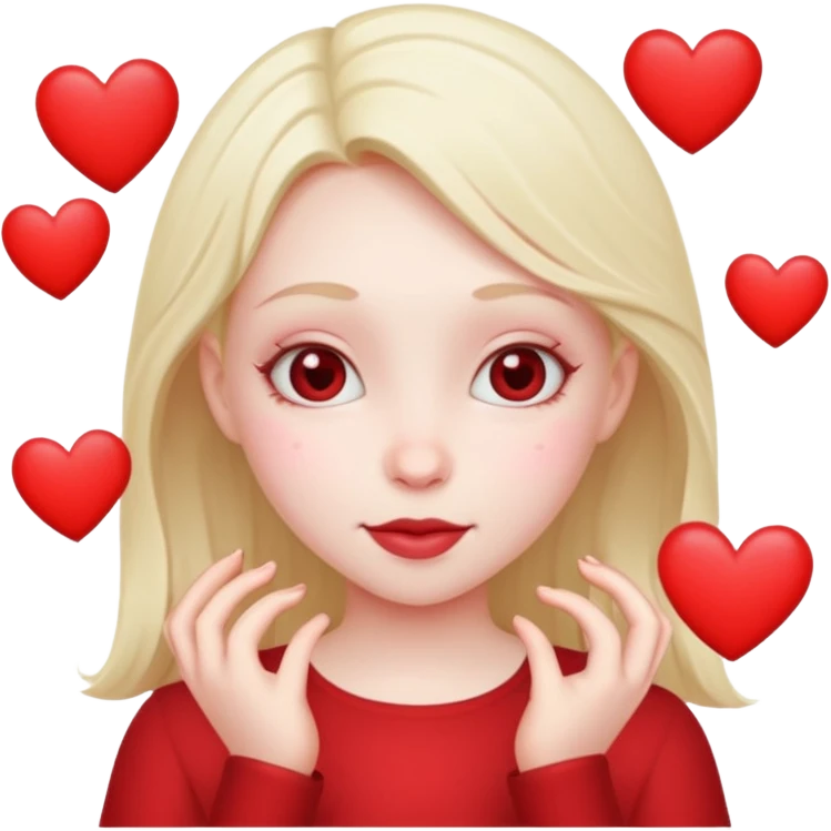 mischievous with hearts emoji