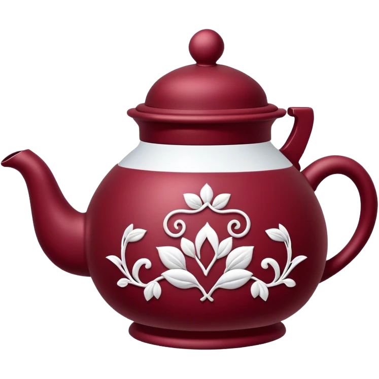 teapot with tea cozy burgundy emoji