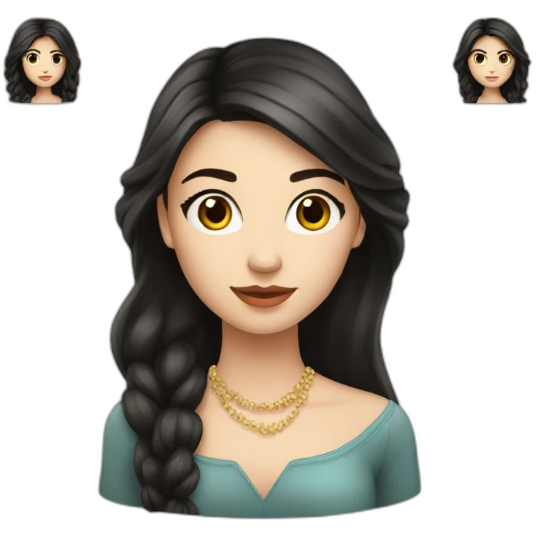 Fair-skin-elegant-girl-with-long-dark-hair emoji