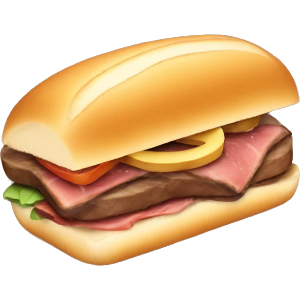 one plain steak sandwich with brioche bun emoji