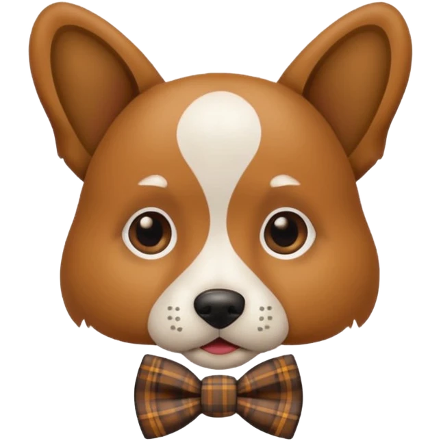 Dog with plaid bow tie emoji