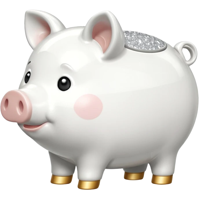 glitter white symbol pig bank emoji