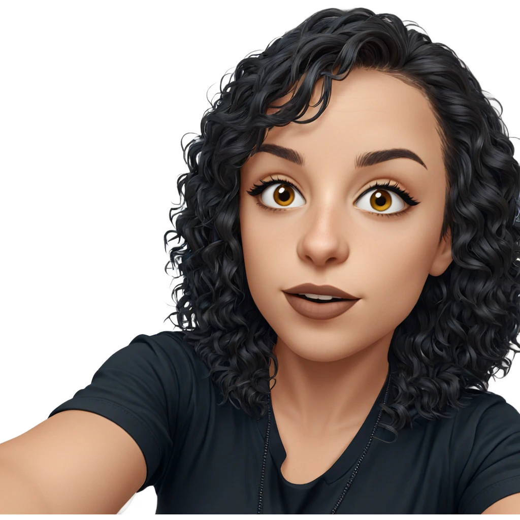 girl in black shirt selfie emoji