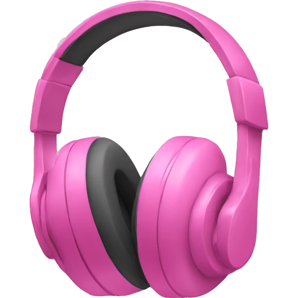 pink over the head headphones  emoji