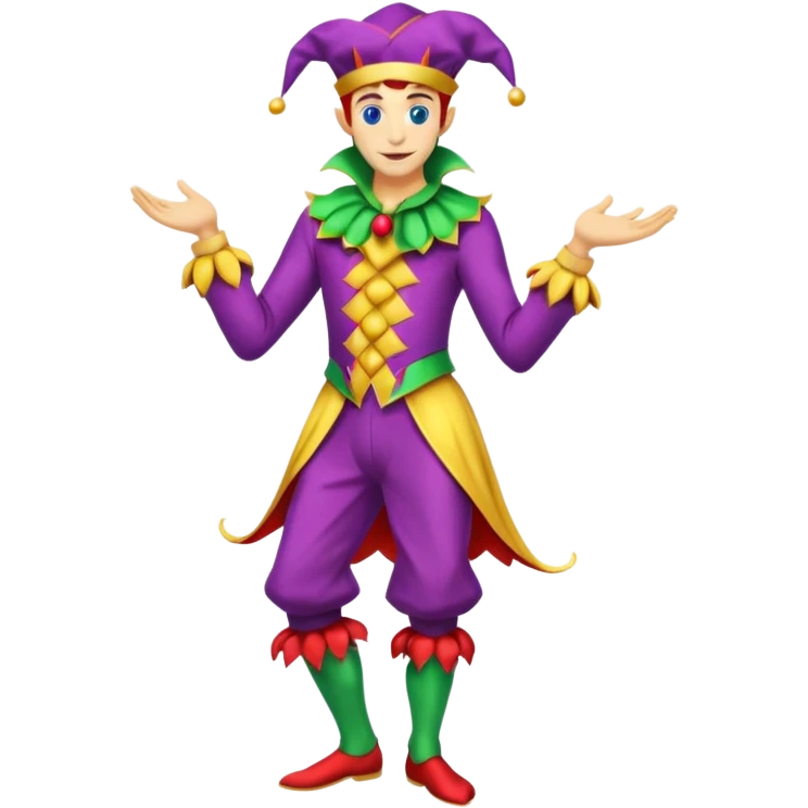 royal thin jester, full body emoji