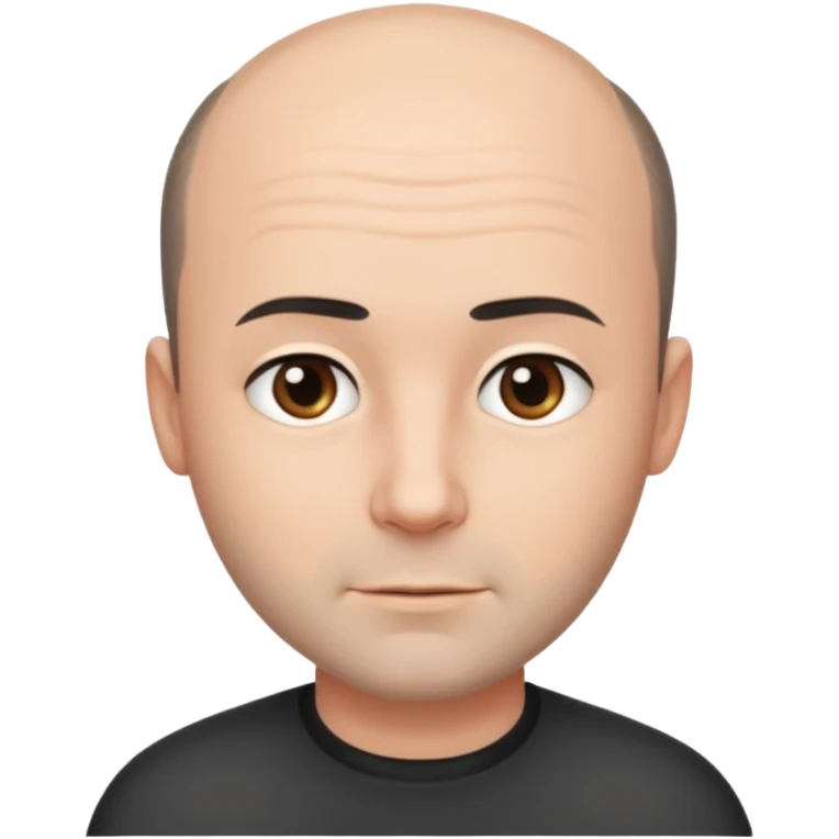 Fais un homme dégarnis sur le haut de son crâne et les cheveux noir court sur le côté emoji