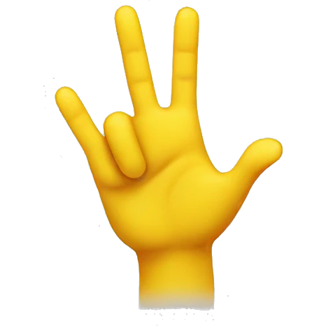 yellow hand showing 4 fingers emoji