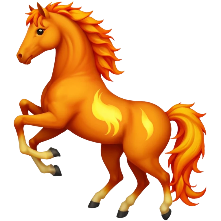 red fire horse with front leg upside  emoji