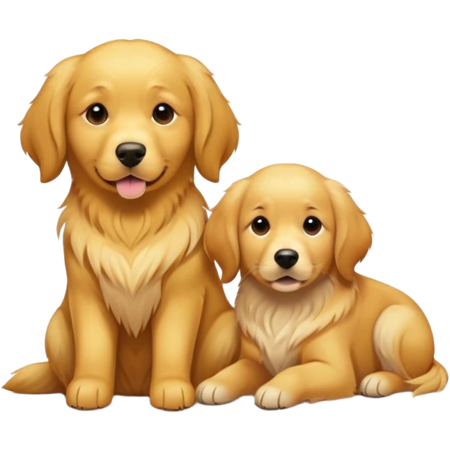 2 golden retrievers, one is yellow and one is brown emoji