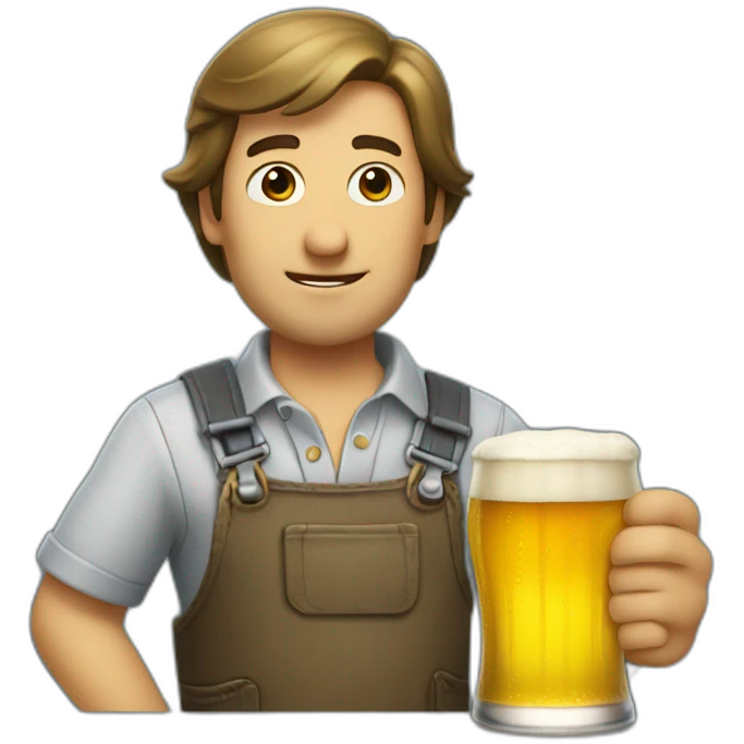 Bob le bricoleur drinking a beer emoji