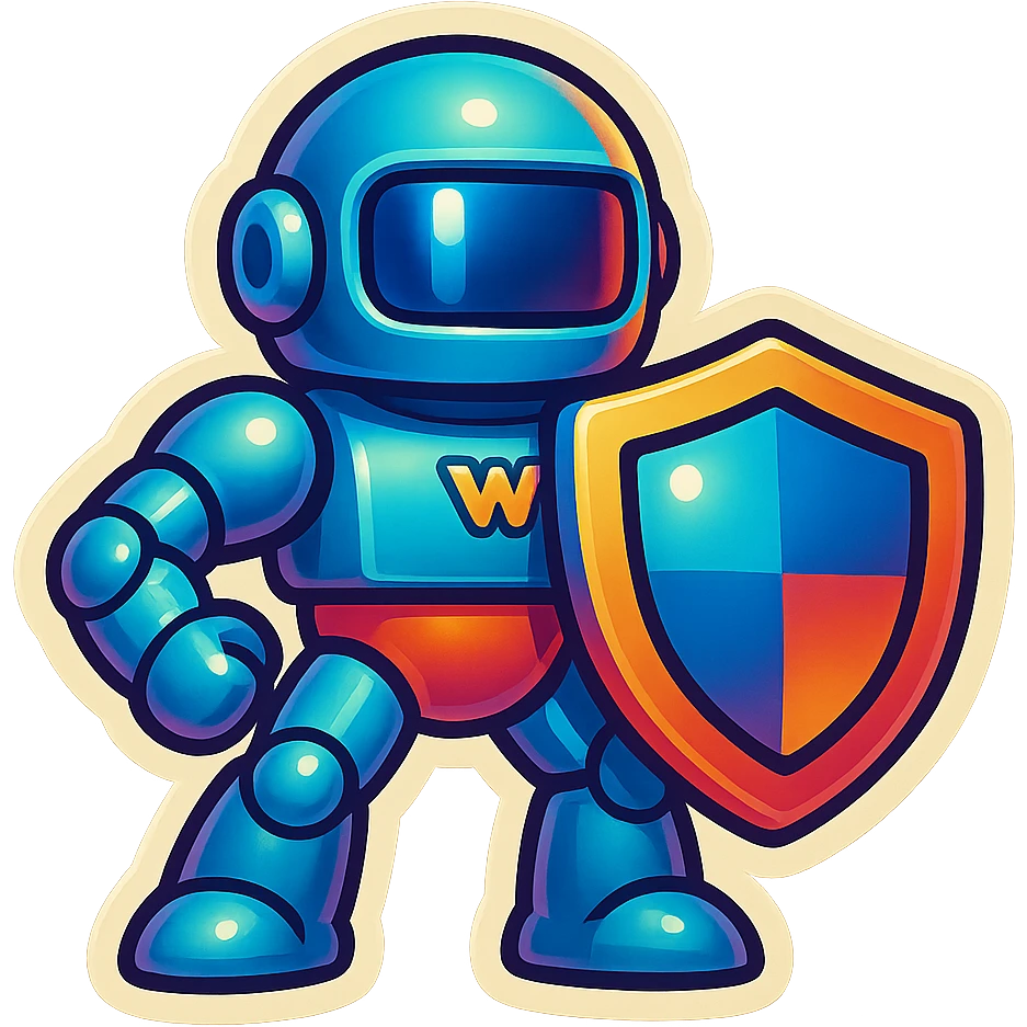 Lets do something else now. can you show me a iWexie shield robot emoji