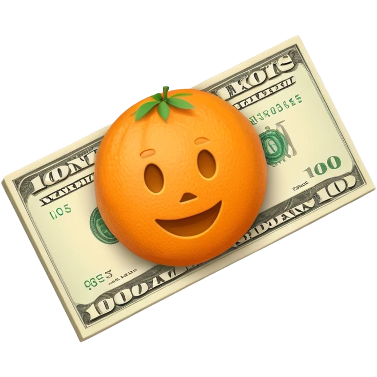 money bill colored orange emoji
