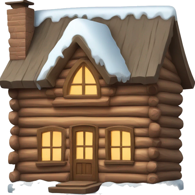 cozy snow covered log house emoji