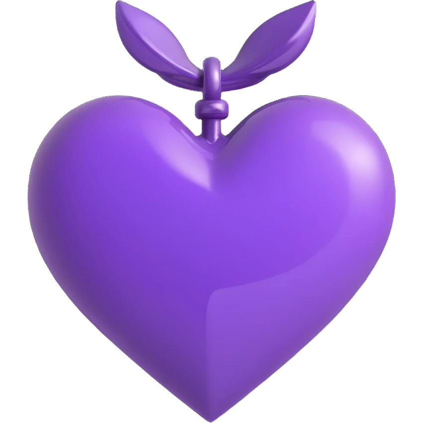 purple heart, shiny and bold emoji