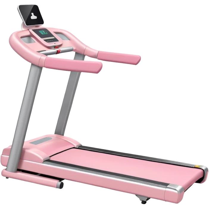 Pastel pink treadmill with sleek minimal design, soft shadows emoji