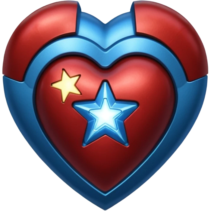 A red Iron Man heart with a glowing blue star in the center emoji