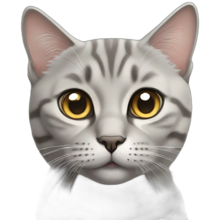 Tabby light grey british cat emoji