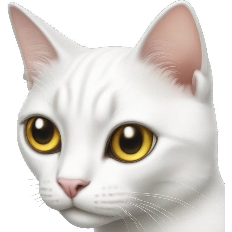 white cat with two different eye colors emoji