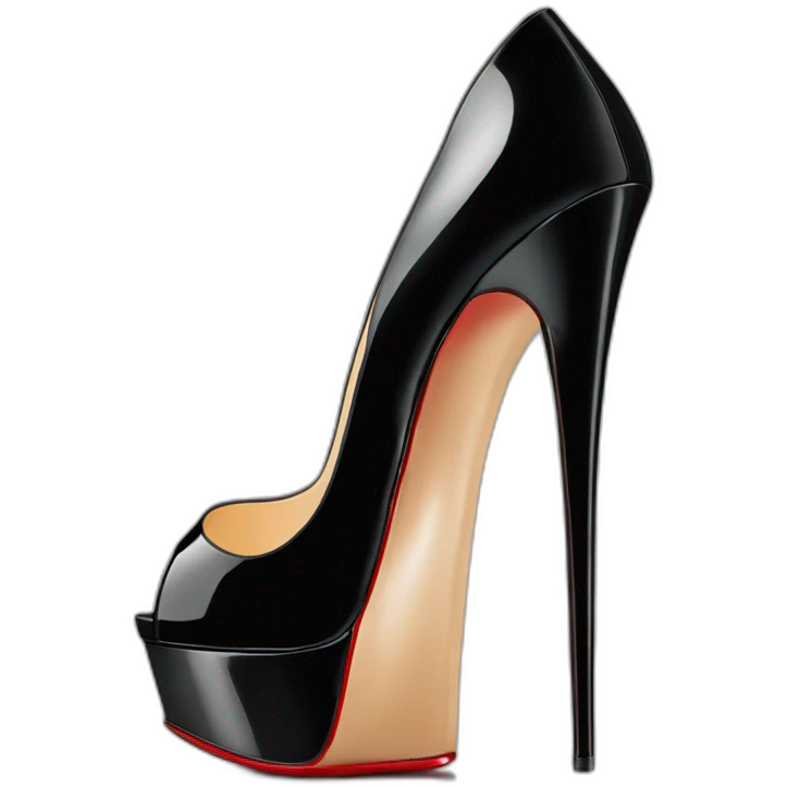Louboutin Black patent Leather Lady Peep Toe Platform emoji