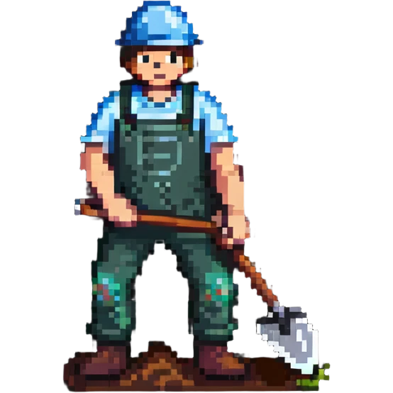 man digging with a shovel emoji