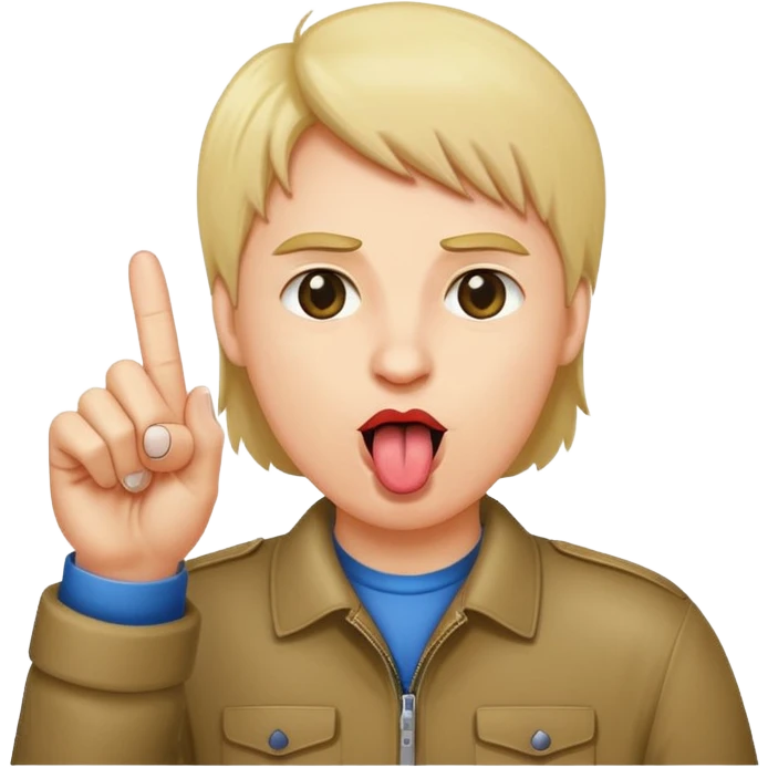 Sticking up Middle finger while sticking tounge out emoji