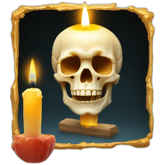 skull in wax with candle emoji
