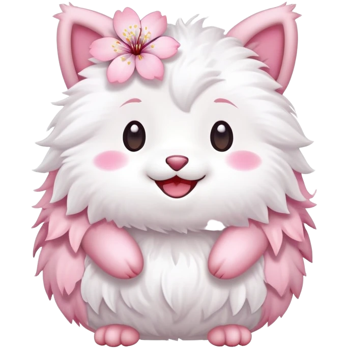 Cute Pastel pink and white Cherry Blossom Sakura Animal emoji