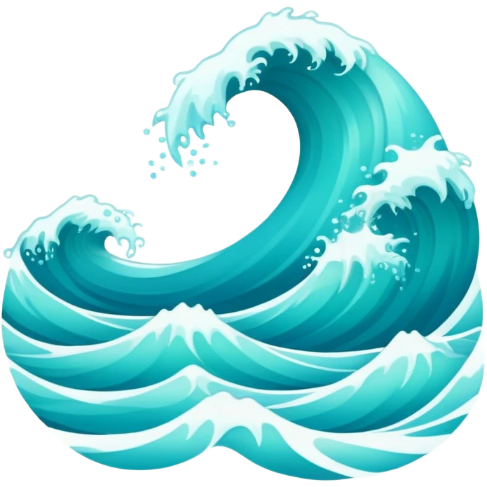 Ocean waves kawaii  emoji