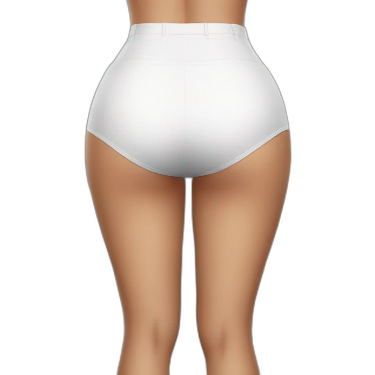 full-body-curvy-beauty-white-knickers-short-wide-skirt rear view emoji