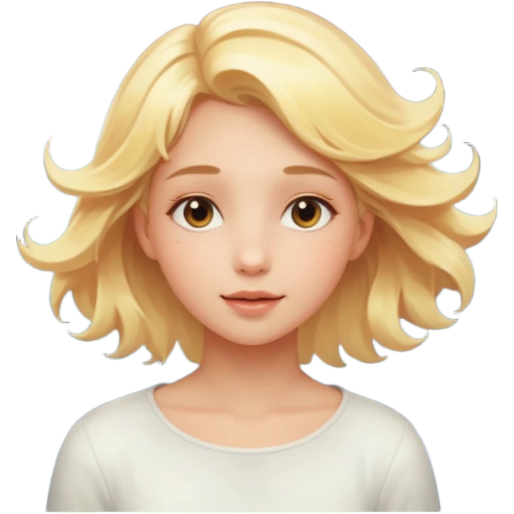 genra imagen de una chica eterea con cara de sol, flotando en el espacio emoji