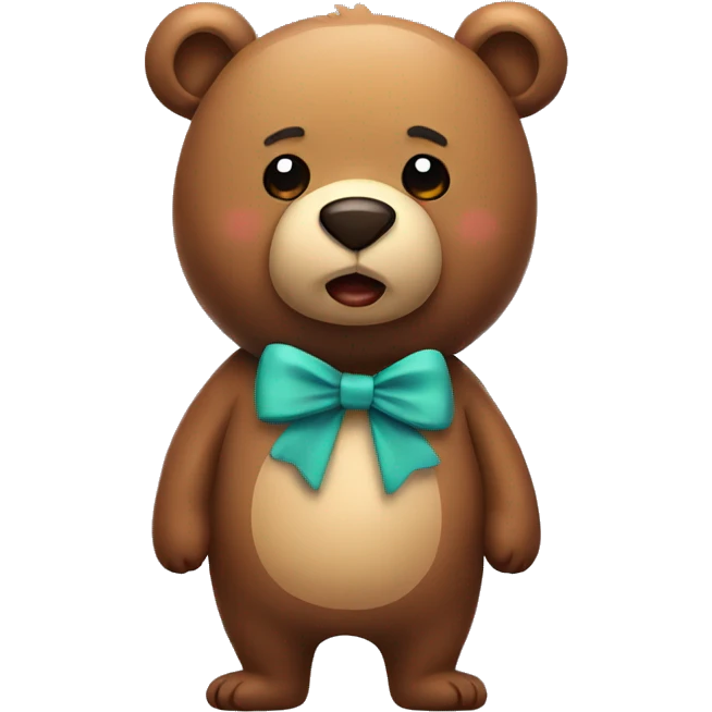 Bear with bow emoji