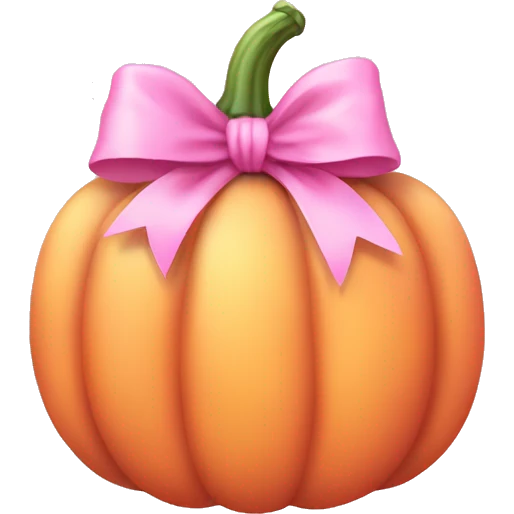 Light pink soft Pumpkin with a pink bow emoji