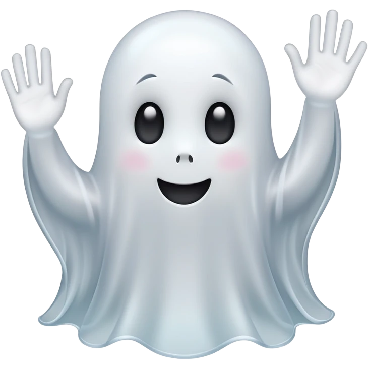 cute white ghost waving emoji
