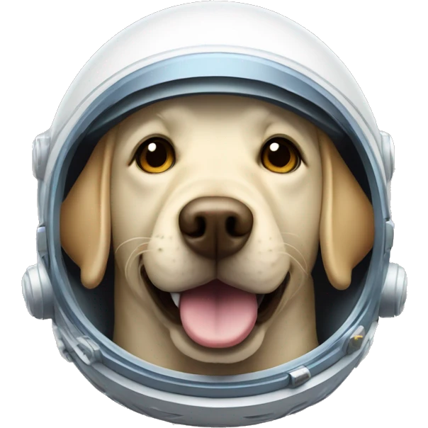 labrador with space helmet front smile ios icon emoji