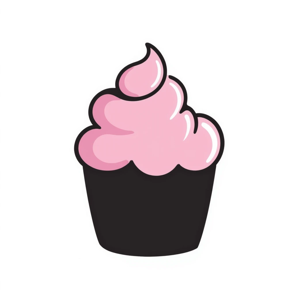 cupcake with pink icing emoji
