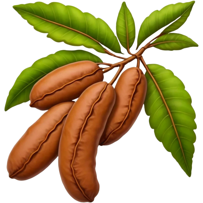 tamarind fruit with leaf emoji