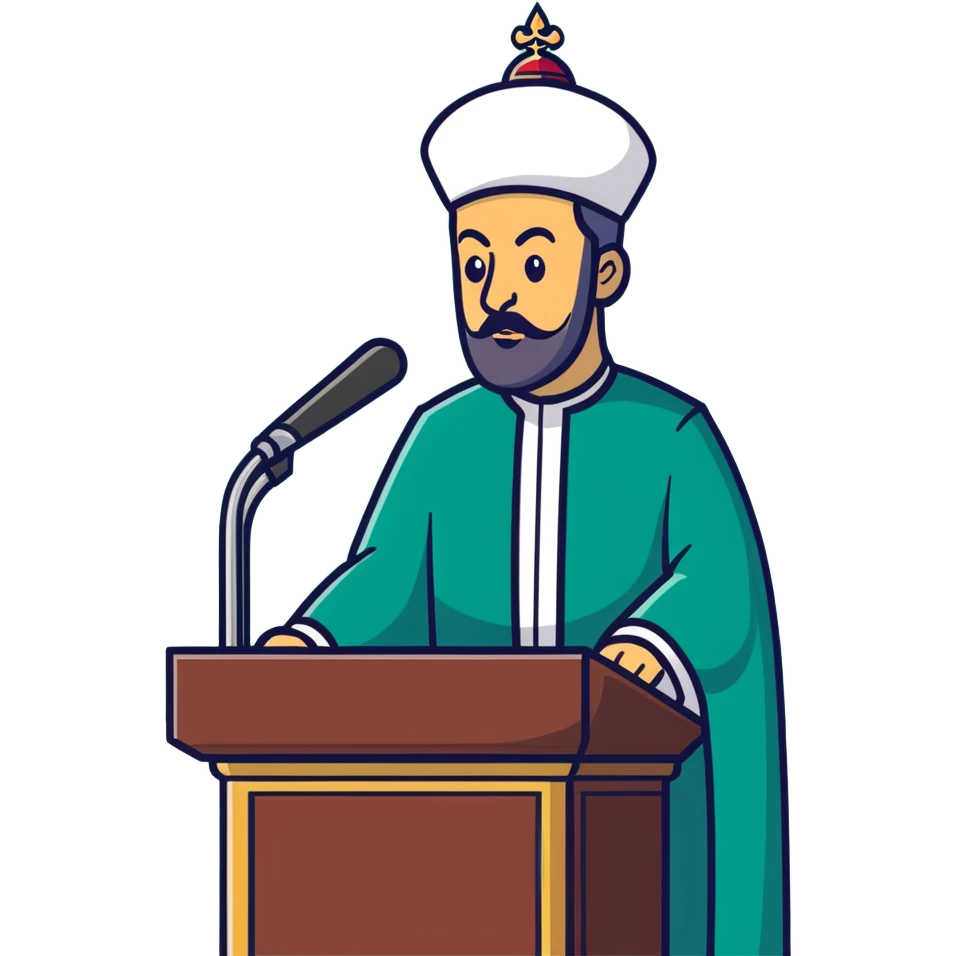 ottoman sultan speaking at an american podium emoji