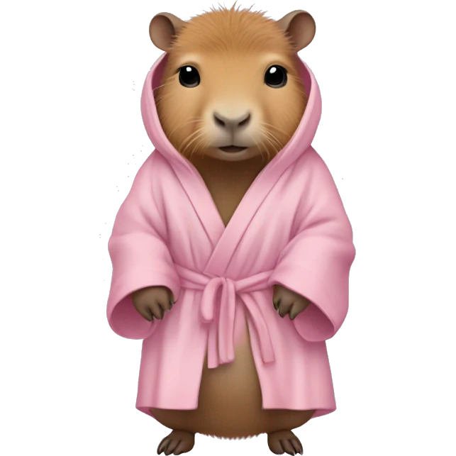 baby capybara in light pink robe full body emoji