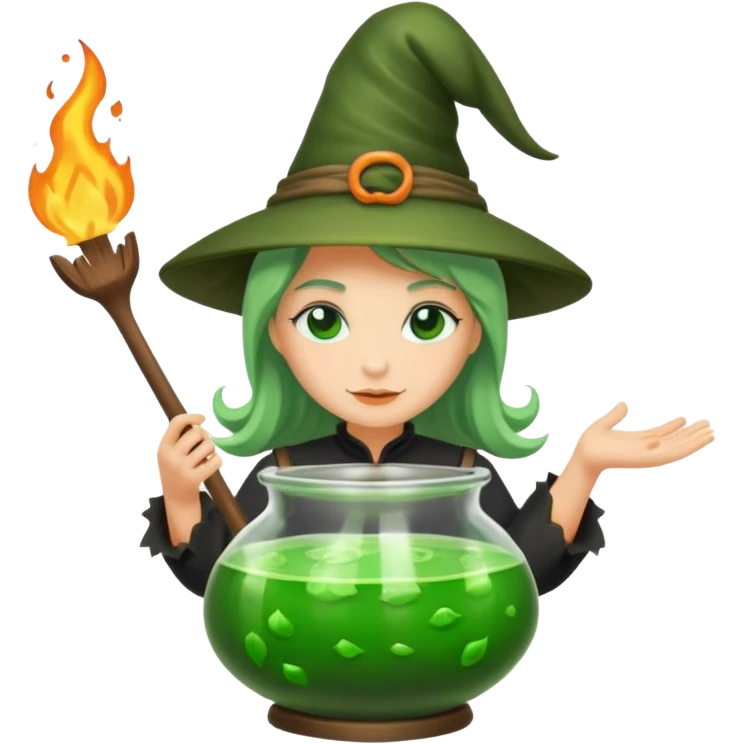 green witch cooking potion emoji