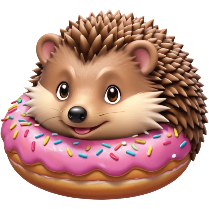 hedgehog eating donut emoji