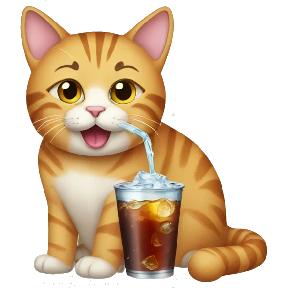 cat drinking soda emoji
