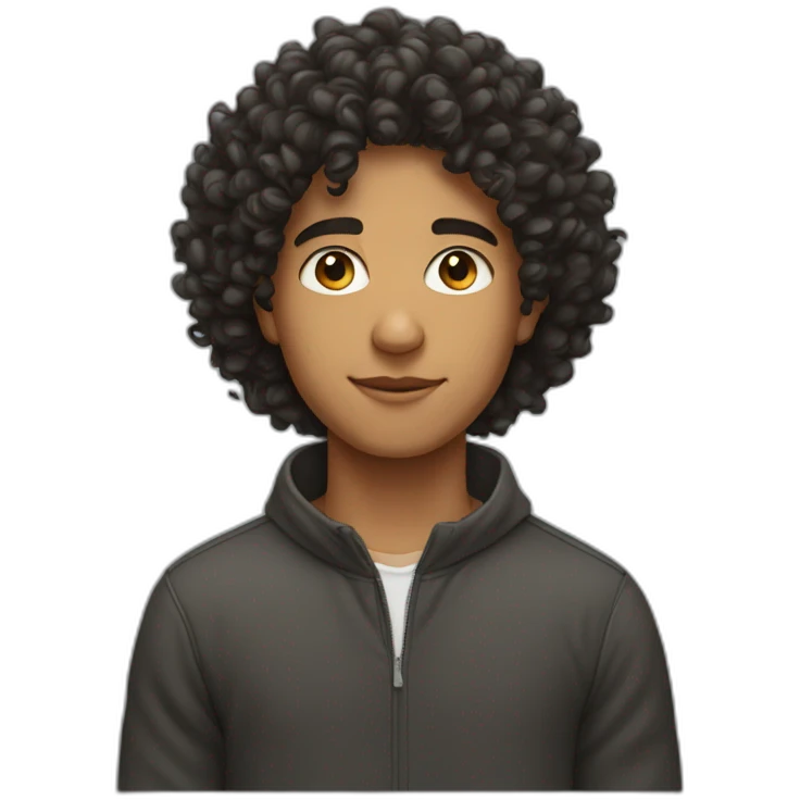 young north african guy with curly hair emoji