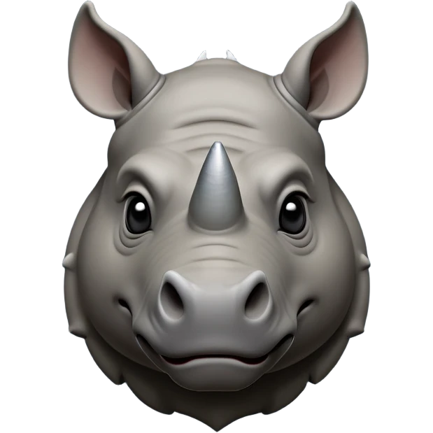 cinematic-noble-rhinoceros-portrait-emoji,-poised,-with-a-massive,-powerful-build-and-a-thick,-hide-of-slate-gray,-deep-set-soulful-piercing-eyes,-simplified-yet-sharp-and-sophisticated-features,-highly-detailed, with large black eyes, szoomed out showing houlders emoji