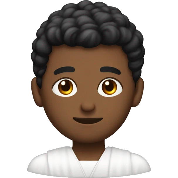 hombre joven sacerdote con cabello negro con cejas pobladas y piel clara emoji