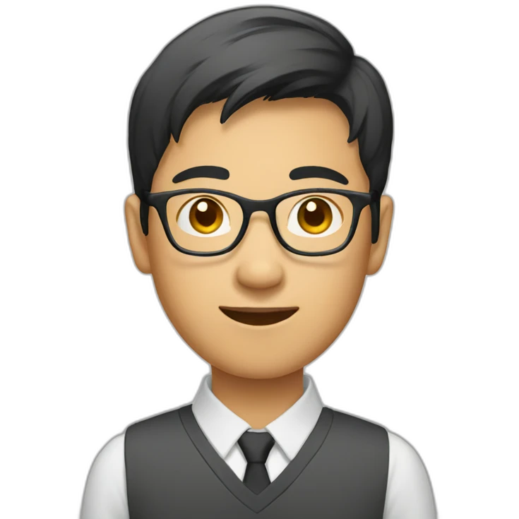 Asian student with glasses emoji