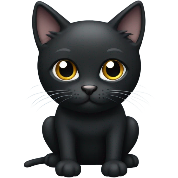 Black cat with white legs and black nose emoji